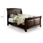 Furniture of America Hazelo Modern Brown Solid Wood Sleigh Bed