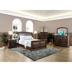 Furniture of America Hazelo Modern Brown Solid Wood Sleigh Bed