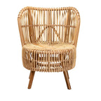 bali & pari Nagoya Modern Bohemian Natural Rattan Lounge Chair-Small or Large