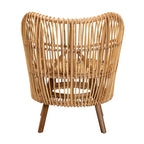 bali & pari Nagoya Modern Bohemian Natural Rattan Lounge Chair-Small or Large