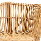 bali & pari Nagoya Modern Bohemian Natural Rattan Lounge Chair-Small or Large