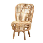 bali & pari Nagoya Modern Bohemian Natural Rattan Lounge Chair-Small or Large