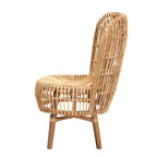 bali & pari Nagoya Modern Bohemian Natural Rattan Lounge Chair-Small or Large