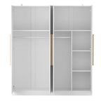 70.9H x 63W Kerrogee Wardrobe Airmories 4 Doors Hanging Rod White