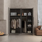 70.9H x 63W Kerrogee Wardrobe Airmories 4 Doors Hanging Rod White