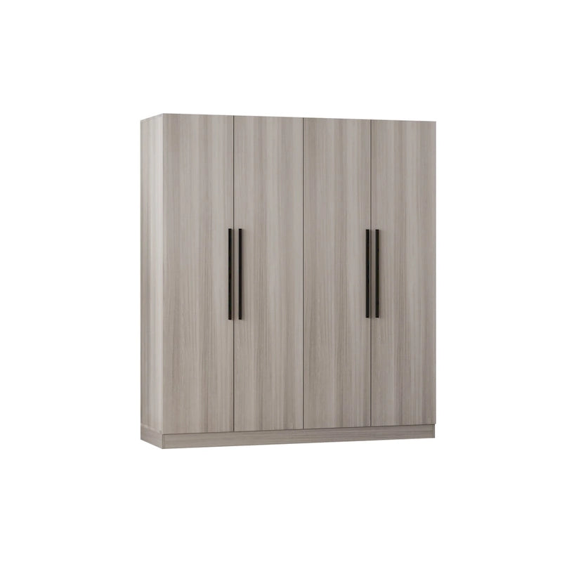 70.9H x 63W Kerrogee Wardrobe Airmories 4 Doors Hanging Rod White