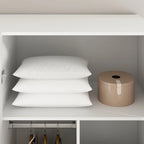 70.9H x 63W Kerrogee Wardrobe Airmories 4 Doors Hanging Rod White