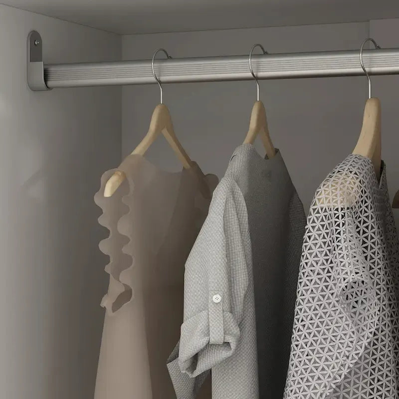 70.9H x 63W Kerrogee Wardrobe Airmories 4 Doors Hanging Rod White