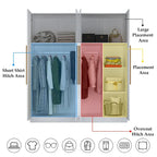 70.9H x 63W Kerrogee Wardrobe Airmories 4 Doors Hanging Rod White