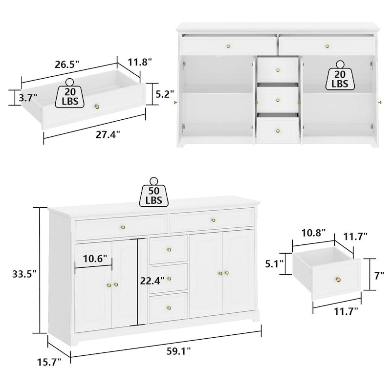 Dresser Sideboard Storage Cabinet Modern Contemporary Lacquered