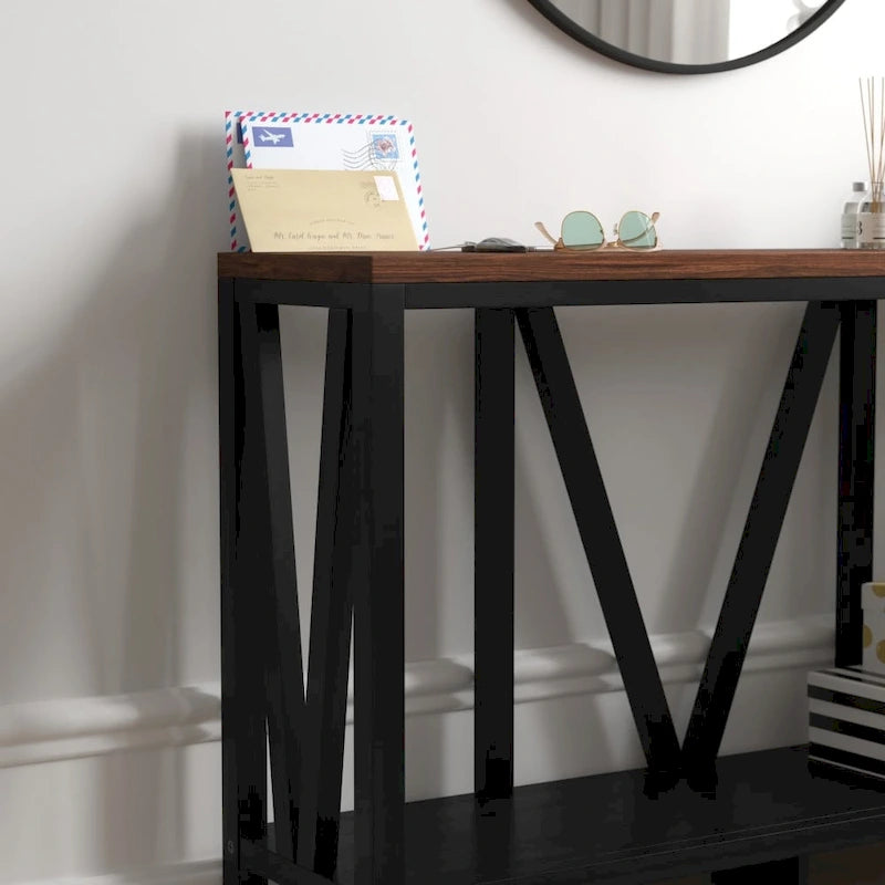 Farmhouse Style Rustic Entryway Console Table
