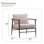 Accent Chair Mid Century Modern Chair Linen Fabric Living Room Lounge Chair with Overstuffed Back Pillow Reading Side Chair