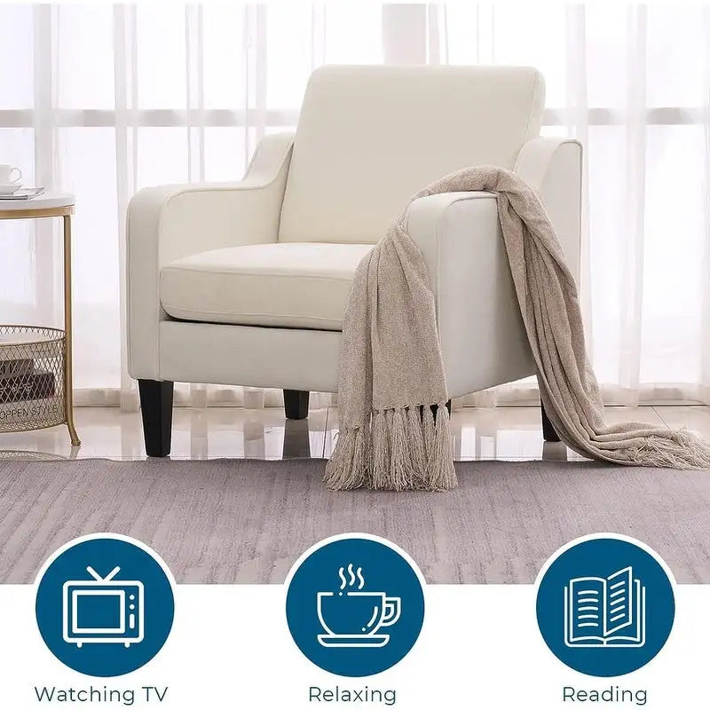 VINGLI Mid Century Modern Fabric Accent Chair