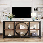 70.9 inch Sofa Console Table with 3 Tier Wood Storage Shelves Industrial Metal Frame for Foyer Hallway Living Room Behind Couch
