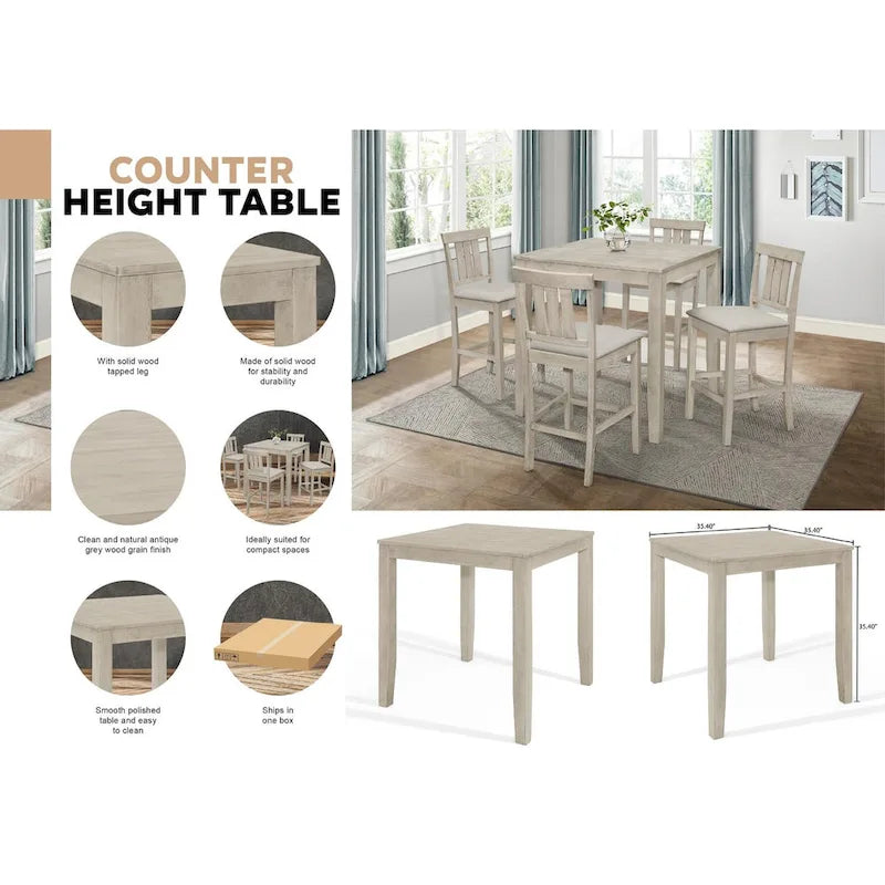 CraftPorch Clean-lines 5-piece Counter Height Dining Set