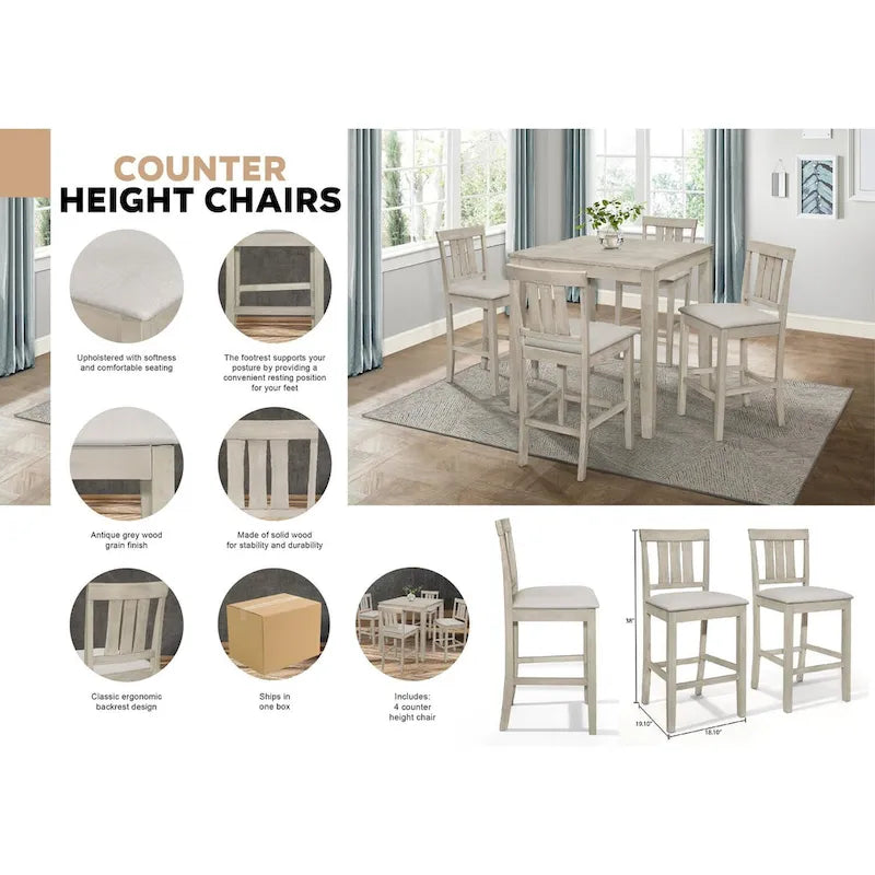 CraftPorch Clean-lines 5-piece Counter Height Dining Set