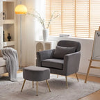 Half Disassembled Single Chair With Gold Feet And Pedals Flannelette Indoor Leisure Chair Beige