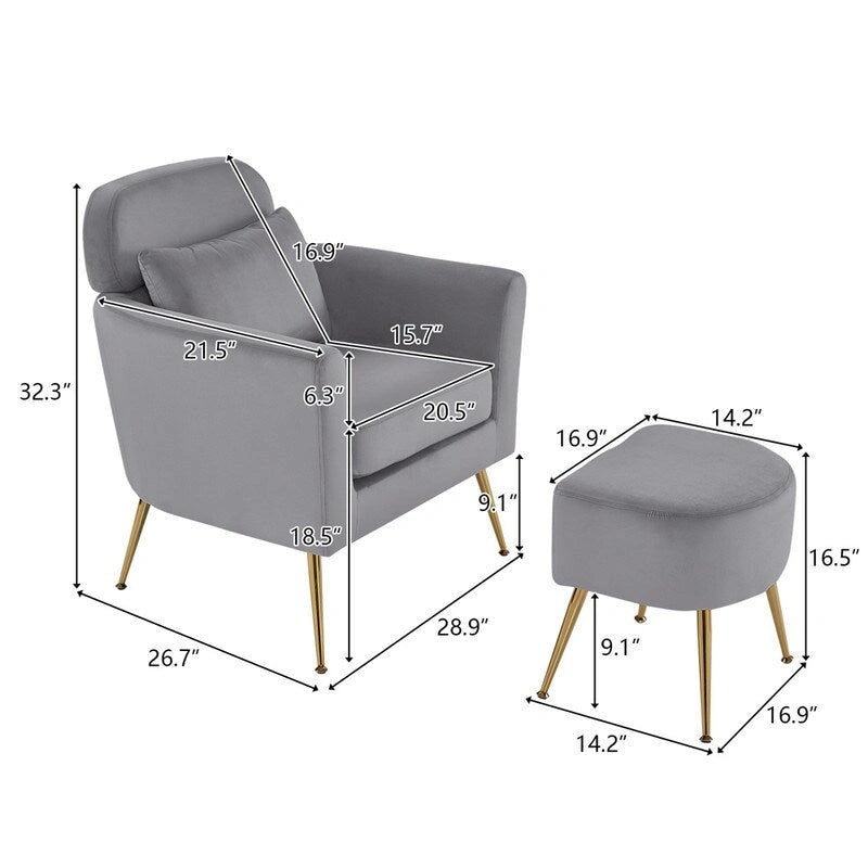 Half Disassembled Single Chair With Gold Feet And Pedals Flannelette Indoor Leisure Chair Beige