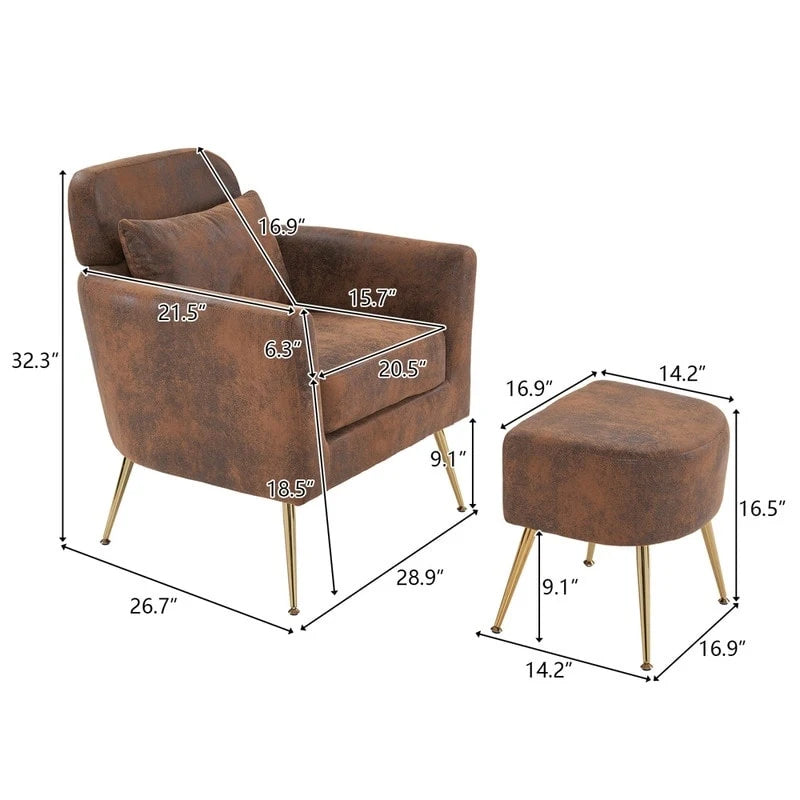 Half Disassembled Single Chair With Gold Feet And Pedals Flannelette Indoor Leisure Chair Beige