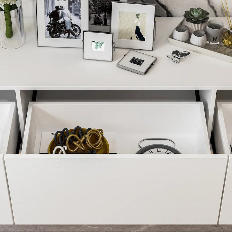 Wall Floating Media Consoles Hanging TV Console With Light TV Stand