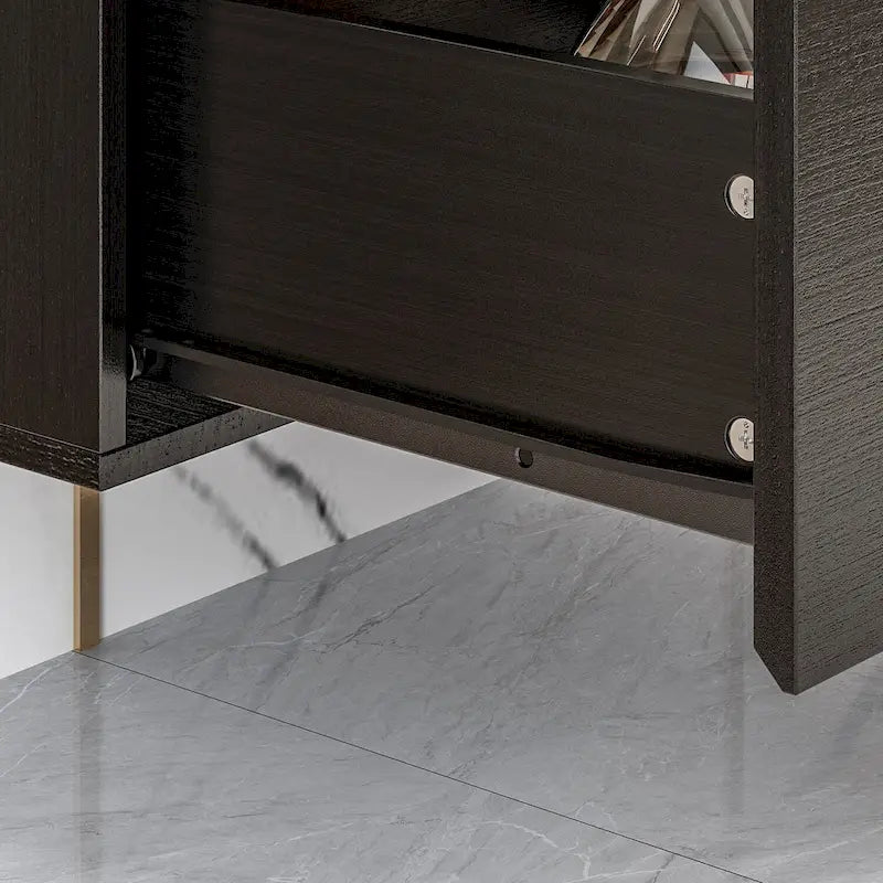 Wall Floating Media Consoles Hanging TV Console With Light TV Stand