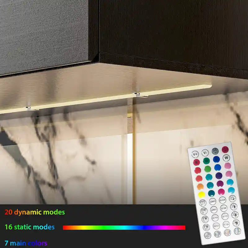 Wall Floating Media Consoles Hanging TV Console With Light TV Stand