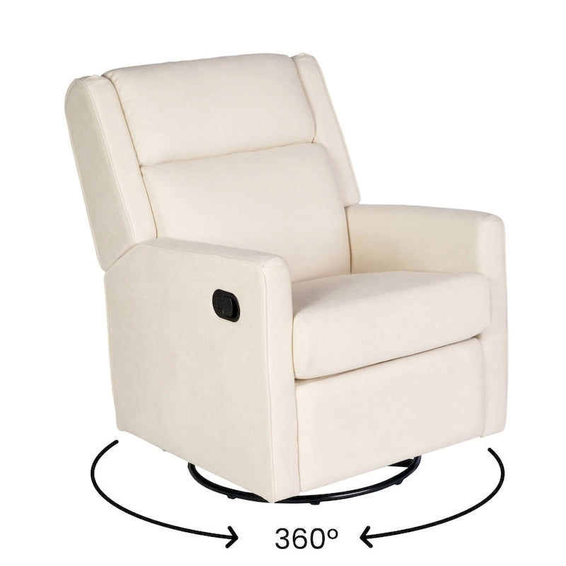 Manual Rocking Recliner Chair with Swivel and Gliding Motion