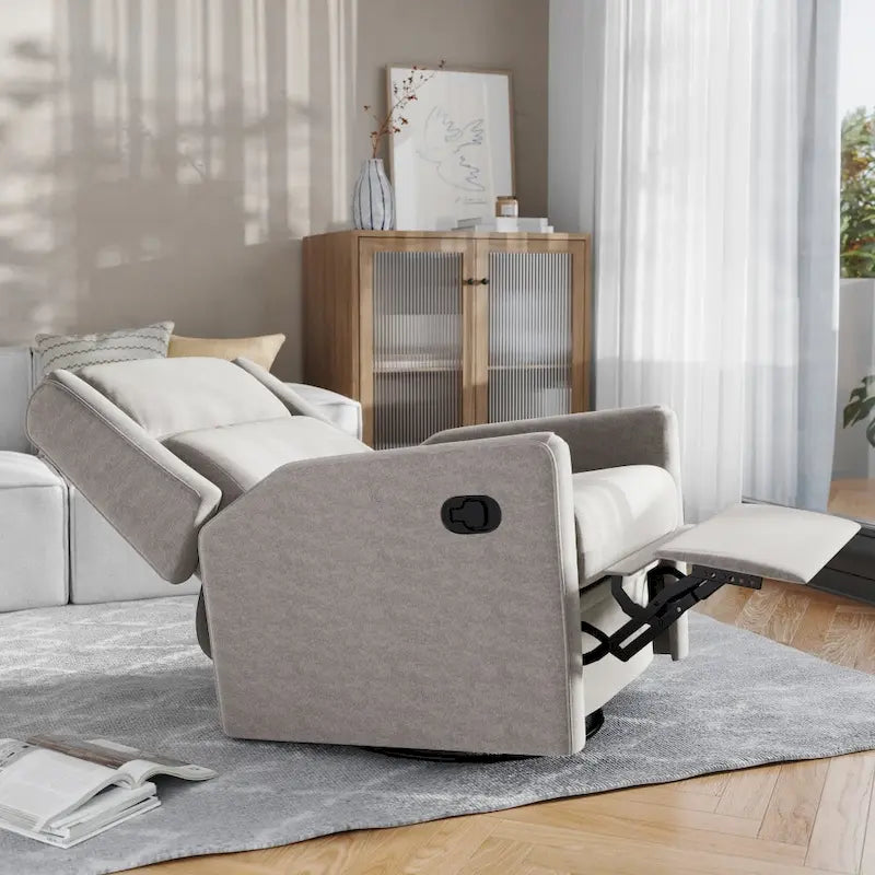 Manual Rocking Recliner Chair with Swivel and Gliding Motion
