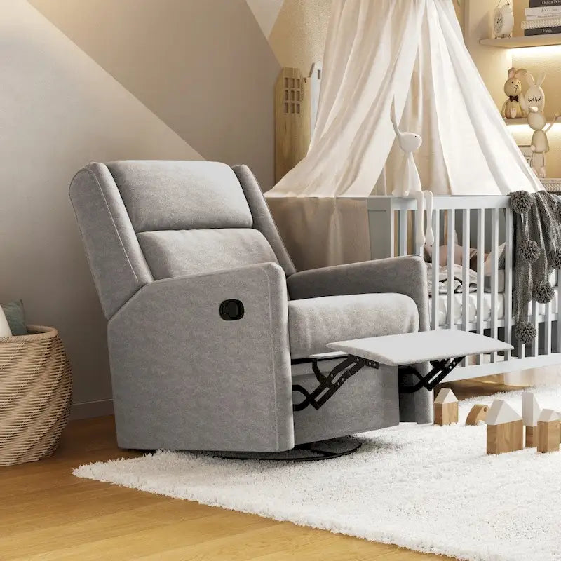Manual Rocking Recliner Chair with Swivel and Gliding Motion