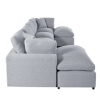 U-Shape Sectional Sofa, 2 Large Chaise with Removable Ottomans