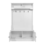 4 Hook Hallway Tree with Storage Bench and Upper Cubbies