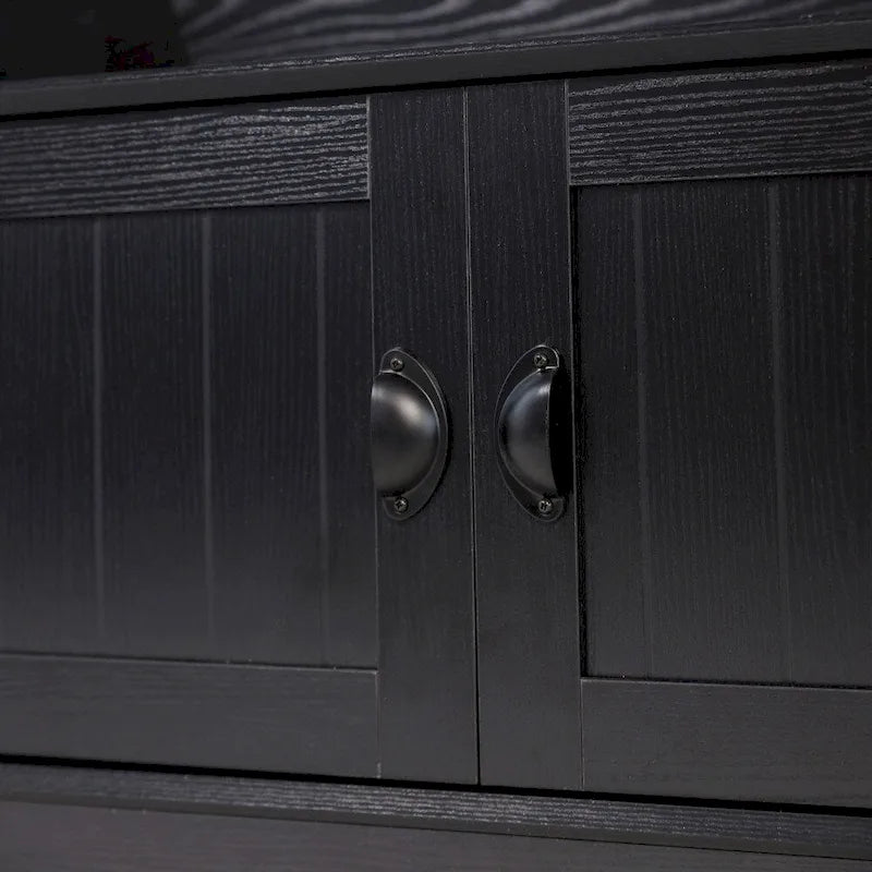 4 Hook Hallway Tree with Storage Bench and Upper Cubbies