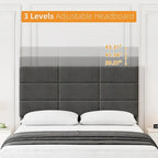 Linen Upholstered Twin Bed Frames with Solid Wooden Slats Support