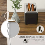 HOMCOM Sideboard, Buffet Cabinet with 2 Drawers, 2Storage Cabinets, 4 Barn-Style Doors and Adjustable Shelves, White