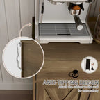 HOMCOM Sideboard, Buffet Cabinet with 2 Drawers, 2Storage Cabinets, 4 Barn-Style Doors and Adjustable Shelves, White