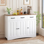 42.5 Farmhouse Buffets Sideboard, Modern Wood Kitchen Storage Cabinet with Adjustable Shelf
