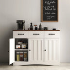 42.5 Farmhouse Buffets Sideboard, Modern Wood Kitchen Storage Cabinet with Adjustable Shelf