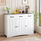 42.5 Farmhouse Buffets Sideboard, Modern Wood Kitchen Storage Cabinet with Adjustable Shelf
