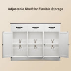42.5 Farmhouse Buffets Sideboard, Modern Wood Kitchen Storage Cabinet with Adjustable Shelf