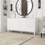 Buffet Sideboard White Floor Cabinet Elegant 63-Inch Storage Solution