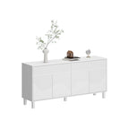 Buffet Sideboard White Floor Cabinet Elegant 63-Inch Storage Solution