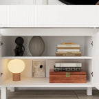 Buffet Sideboard White Floor Cabinet Elegant 63-Inch Storage Solution