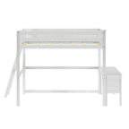 Max and Lily Full-Size High Loft Bed with Desk