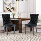 Dining Chairs Set of 6, Luxury Upholstered Velvet Kitchen Chairs Side Chair with Padded Seat Back and Solid Wood Legs - N/A
