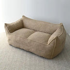 2 Seater Bean Bag Sofa Loveseat Teddy Faux Fabric Fabric Lazy Sofa Bean Bag Chair