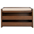 SAFAVIEH Roseanna Shoe Storage Bench Oak / Beige - 34 W x 18 D x 21 H - 34Wx18Dx21H