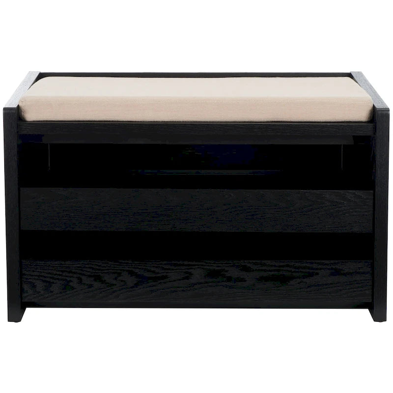 SAFAVIEH Roseanna Shoe Storage Bench Oak / Beige - 34 W x 18 D x 21 H - 34Wx18Dx21H