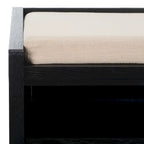 SAFAVIEH Roseanna Shoe Storage Bench Oak / Beige - 34 W x 18 D x 21 H - 34Wx18Dx21H