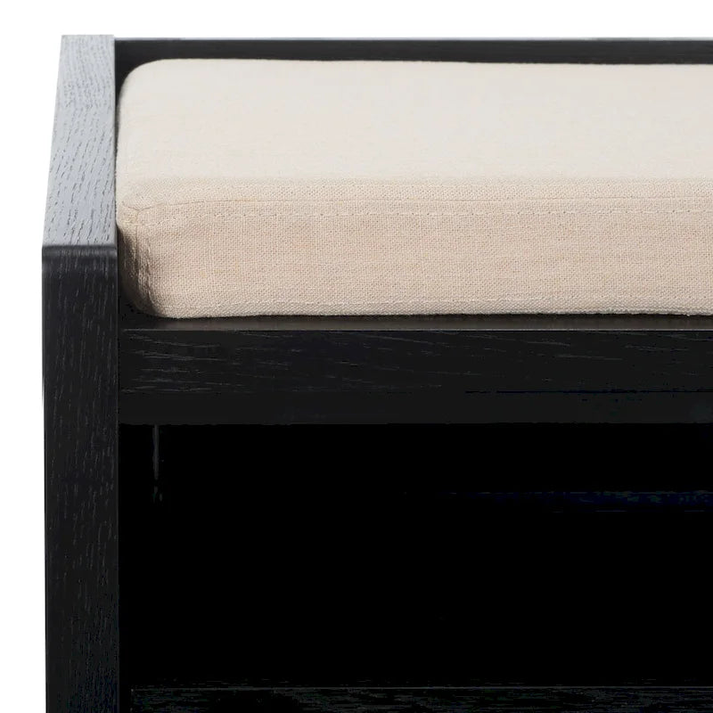SAFAVIEH Roseanna Shoe Storage Bench Oak / Beige - 34 W x 18 D x 21 H - 34Wx18Dx21H