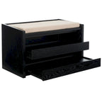 SAFAVIEH Roseanna Shoe Storage Bench Oak / Beige - 34 W x 18 D x 21 H - 34Wx18Dx21H